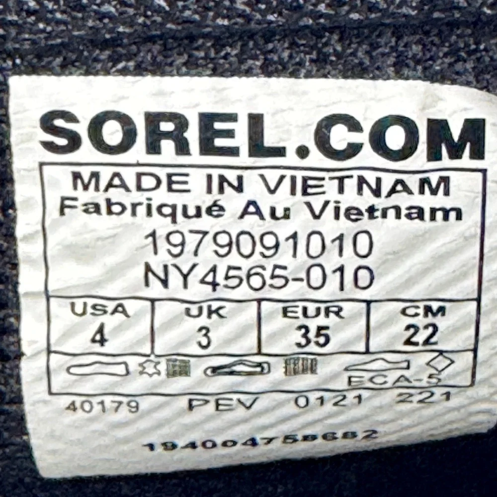 Sorel Kids Out N About III Conquest Waterproof Suede Boots Black Size 4